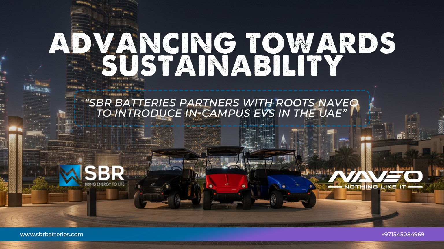 SBR Batteries Partners With Root NAVEO To Introduce In Campus EVs